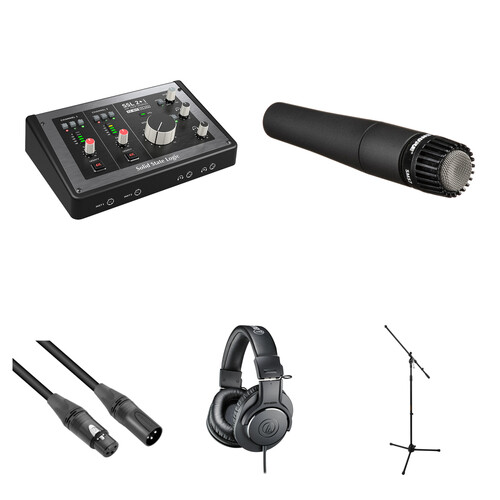 Solid State Logic SSL 2+ MKII USB-C Audio/MIDI Interface with Guitar Recording Kit