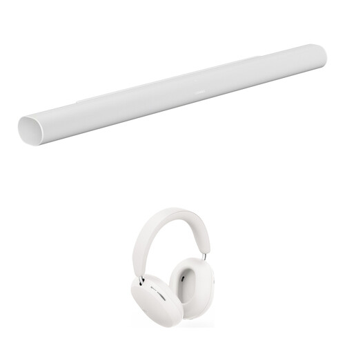 Sonos Ace Wireless Noise-Canceling Over-Ear Headphones with Sonos Arc Ultra Soundbar (White)