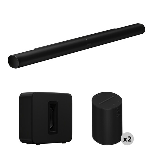 Sonos Arc Ultra Soundbar, Sub 4 Wireless Subwoofer & 2 x Era 100 Speakers Set (Black)