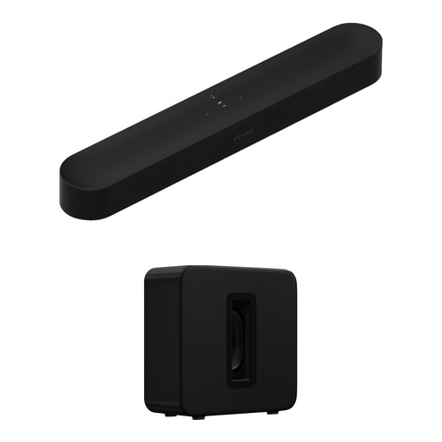 Sonos Beam Gen 2 Soundbar with Sub 4 Wireless Subwoofer Set (Black)