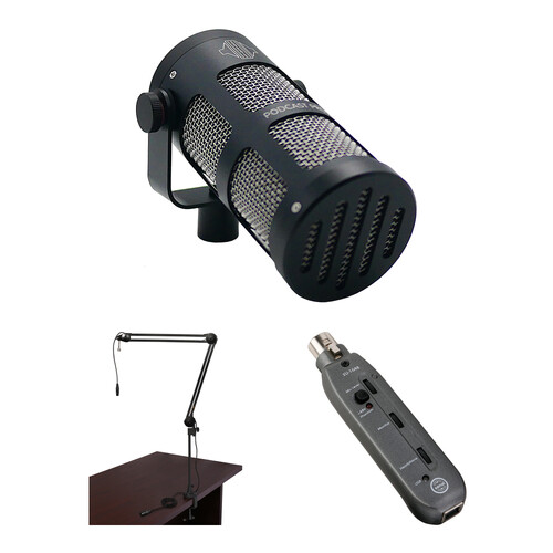 Sontronics PODCAST PRO Kit with Microphone, Boom-Arm & Audio Interface (Black)