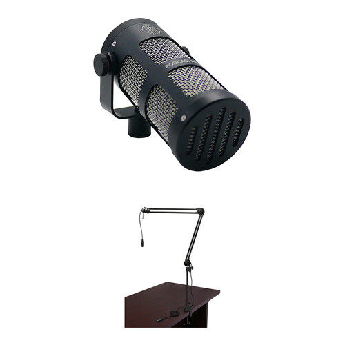 Sontronics PODCAST PRO Supercardioid Dynamic Mic Kit with Broadcast Arm and Cable (Black)