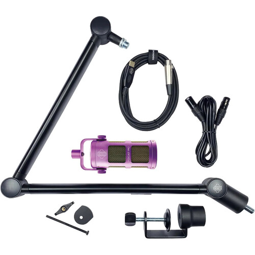 Sontronics Podcast Pro Supercardioid Dynamic Microphone Voicecasting Pack (Purple)