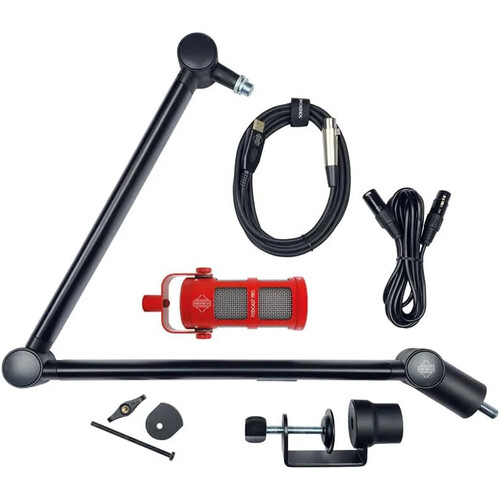 Sontronics Podcast Pro Supercardioid Dynamic Microphone Voicecasting Pack (Red)