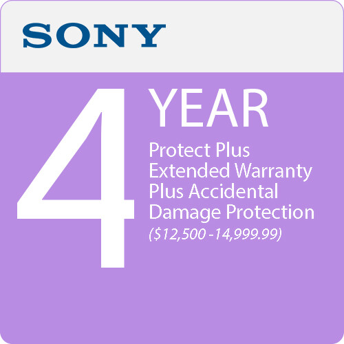 Sony Protect Plus 4-Year Extended Warranty Plus Accidental Damage Protection ($12500-14999.99)