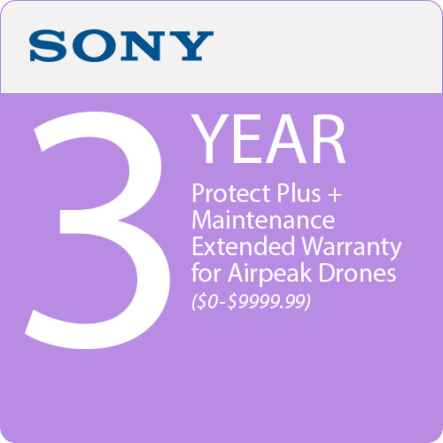 Sony 3-Year Protect Plus + Maintenance Extended Warranty for Airpeak Drones ($0-$9999.99)