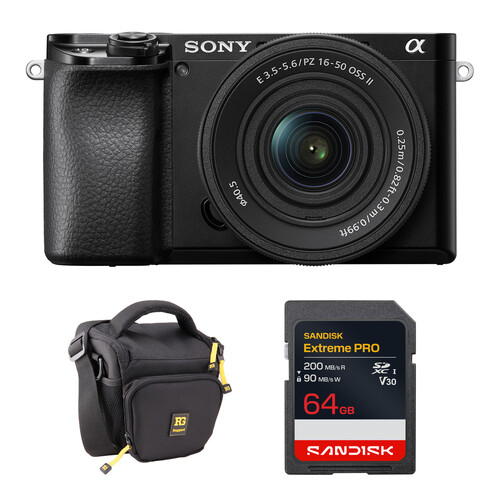 Sony a6100 Mirrorless Camera with 16-50mm f/3.5-5.6 II Lens and Basic Bundle