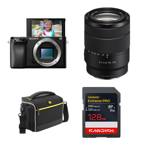 Sony a6100 Mirrorless Camera with 18-135mm f/3.5-5.6 Lens and Basic Bundle
