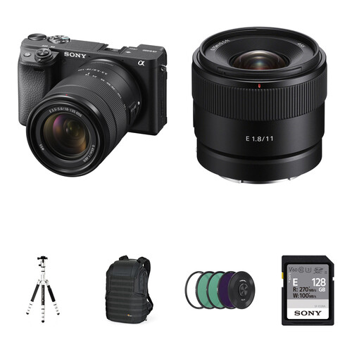 Sony a6400 Mirrorless Camera with 11mm and 18-135mm Lenses and Landscape Photography Kit