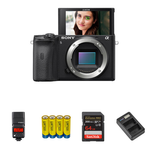 Sony a6600 Mirrorless Camera with Portraiture Flash Kit