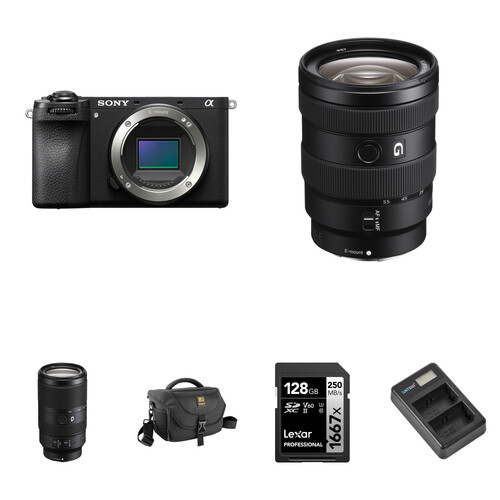 Sony a6700 Mirrorless Camera with 16-55mm and 70-350mm Lenses and Basic Bundle
