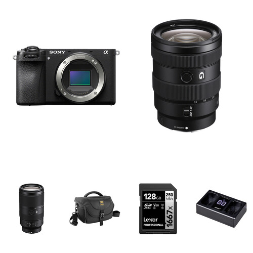 Sony a6700 Mirrorless Camera with 16-55mm and 70-350mm Lenses and Basic Bundle