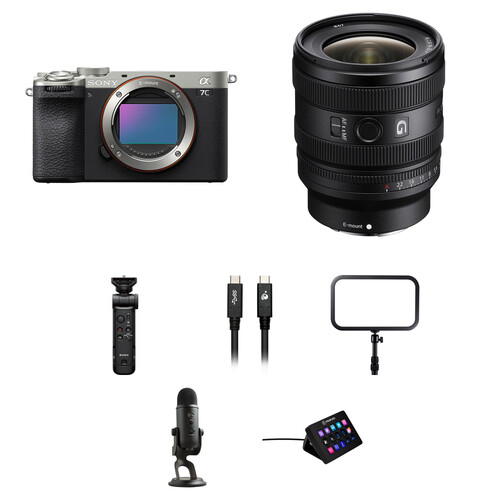 Sony a7C II Mirrorless Camera with 16-25mm f/2.8 Lens and Live Streaming Kit (Silver)
