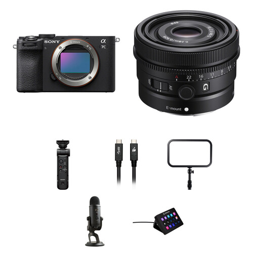 Sony a7C II Mirrorless Camera with 40mm f/2.5 Lens and Live Streaming Kit (Black)
