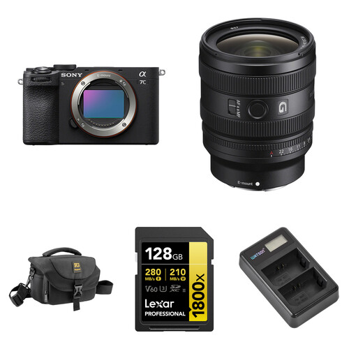 Sony a7C II Mirrorless Camera with 24-50mm f/2.8 Lens and Basic Bundle (Black)