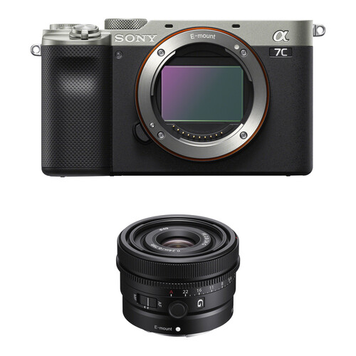 Sony a7C Mirrorless Camera with 24mm f/2.8 Lens Kit (Silver)
