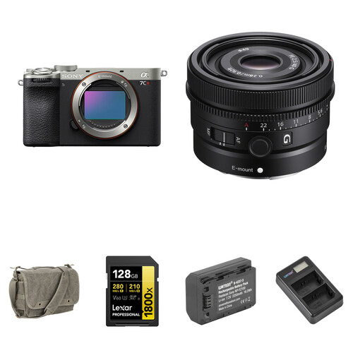 Sony a7CR Mirrorless Camera with 40mm f/2.5 Lens with Basic Bundle (Silver)