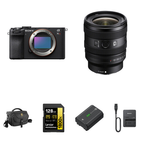 Sony a7CR Mirrorless Camera with 16-25mm f/2.8 Lens and Essentials+ Kit (Black)