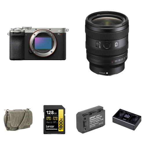 Sony a7CR Mirrorless Camera with 24-50mm f/2.8 Lens and Basic Bundle (Silver)