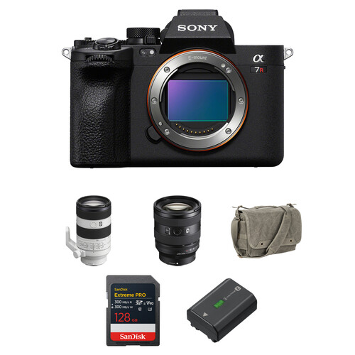 Sony a7R V Mirrorless Camera with 20-70mm f/4 and 70-200mm f/4 II Lenses and Essentials+ Kit