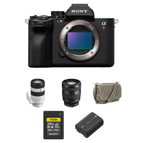 Sony a7R V Mirrorless Camera with 20-70mm f/4 and 70-200mm f/4 II Lenses and Essentials+ Kit