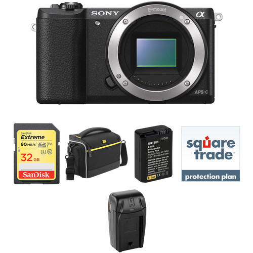 Sony Alpha a5100 Mirrorless Digital Camera Body Deluxe Kit (Black)