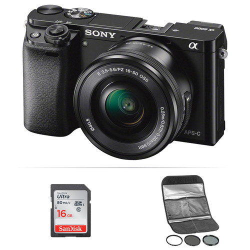 Sony Alpha a6000 Mirrorless Digital Camera with 16-50mm Lens and