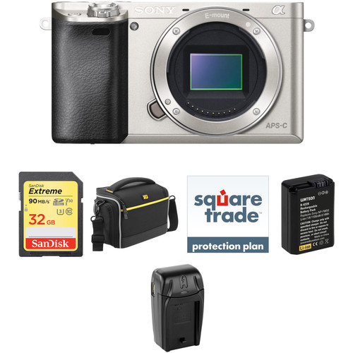 Sony Alpha a6000 Mirrorless Digital Camera Body Deluxe Kit (Silver)