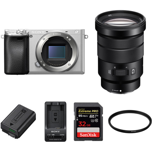 Sony Alpha a6300 Mirrorless Digital Camera with 18-105mm Lens Premium Kit (Silver)