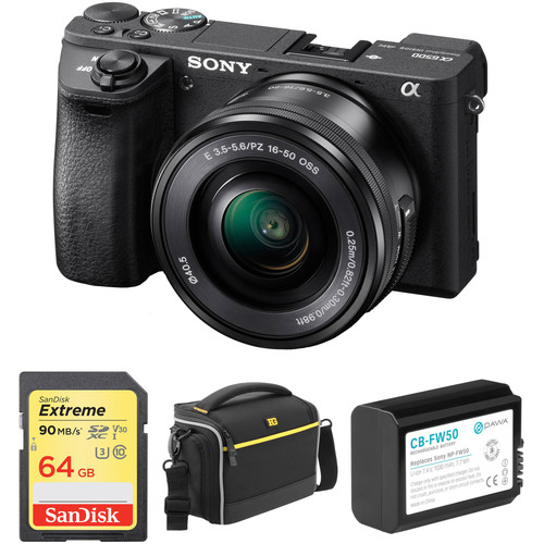Sony Alpha a6500 Mirrorless Digital Camera with 16-50mm Lens and