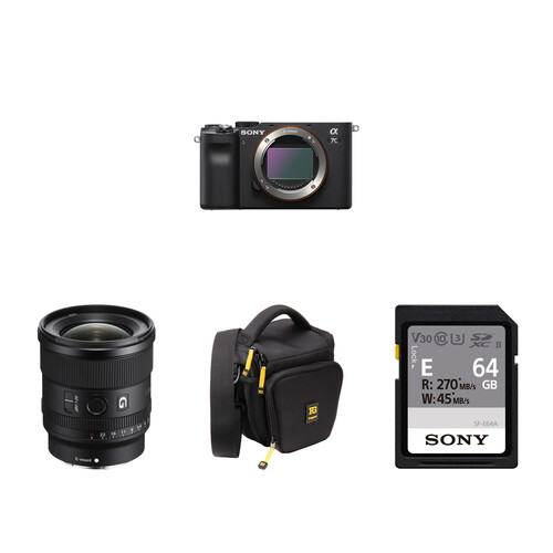 Sony a7C Mirrorless Camera with 20mm Lens and Accessories Kit (Black)