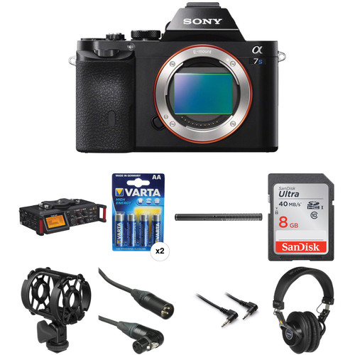 Sony Alpha a7S Mirrorless Digital Camera with Portable Recorder and Microphone Audio Solutions Kit