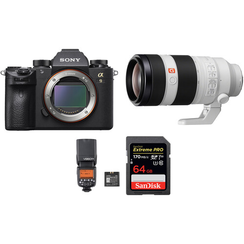 Sony Alpha a9 Mirrorless Digital Camera with 100-400mm Lens and Flash Kit
