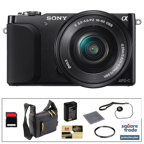 Sony Alpha NEX-3N Mirrorless Digital Camera with 16-50mm Lens Essential Accessory Kit (Black)