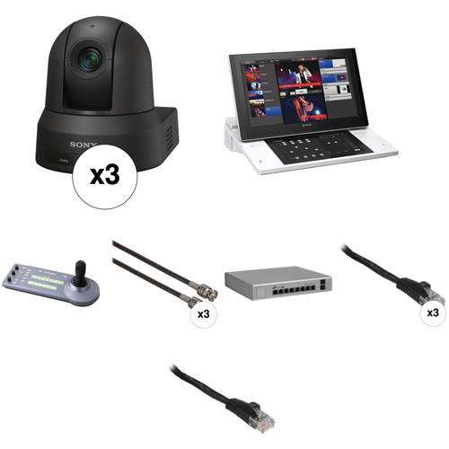 Sony Anycast House-of-Worship Streaming Kit with Three PTZ Cameras (Black)
