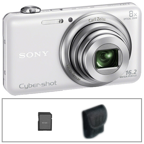 Sony Cyber-shot DSC-WX80 Digital Camera Basic Kit (White)