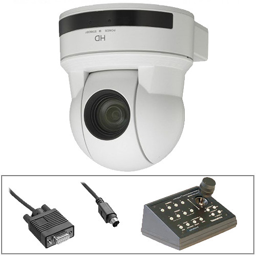 Sony EVI-H100V PTZ Cam w/Telemetrics Controller & RS-232 Cable Kit (White)
