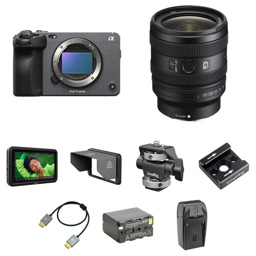 Sony FX3A Full-Frame Cinema Camera with 24-50mm Lens and Monitor Control Kit