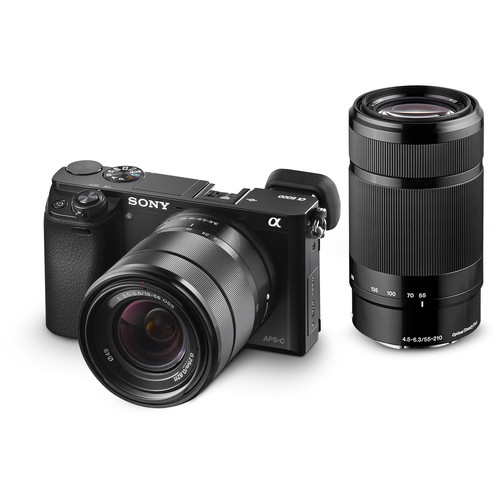 Sony Alpha a6000 Mirrorless Digital Camera with 18-55mm and 55-210mm Lenses (Black)