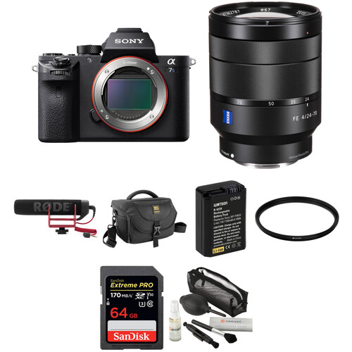 Sony Alpha a7S II Mirrorless Digital Camera with 24-70mm f/4 Lens, Mic, and Accessories Kit