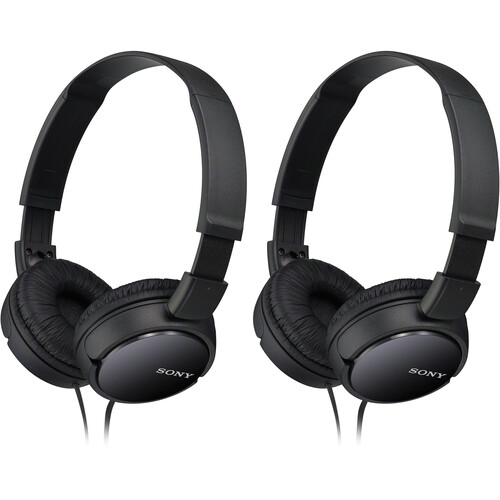 Sony MDR-ZX110 On-Ear Headphones (Black, 2-Pack)