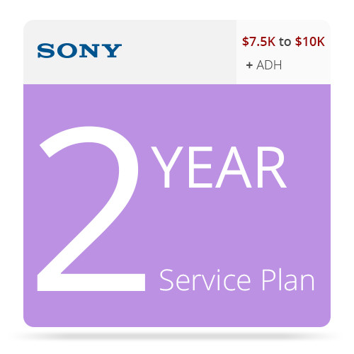 Sony 2-Year Service Plan with ADH for Professional Camcorders ($7.5 - $10K)