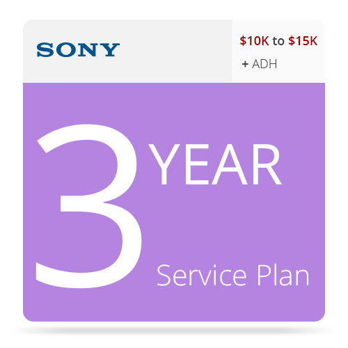 Sony 3-Year Service Plan with ADH for Professional Camcorders ($10 - $15K)