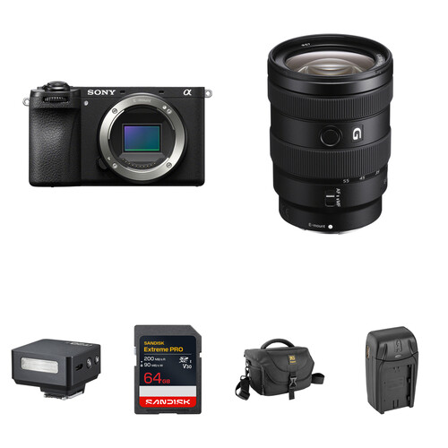 Sony a6700 Mirrorless Camera with 16-55mm f/2.8 Lens and Mini Flash Kit
