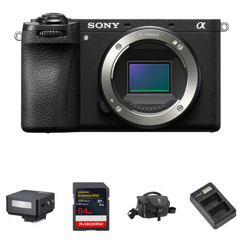 Sony a6700 Mirrorless Camera with Mini Flash Kit