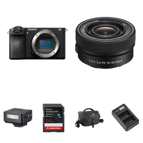 Sony a6700 Mirrorless Camera with 16-50mm f/3.5-5.6 Lens and Mini Flash Kit
