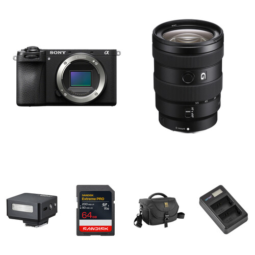 Sony a6700 Mirrorless Camera with 16-55mm f/2.8 Lens and Mini Flash Kit