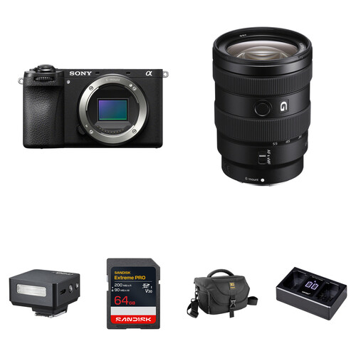 Sony a6700 Mirrorless Camera with 16-55mm f/2.8 Lens and Mini Flash Kit