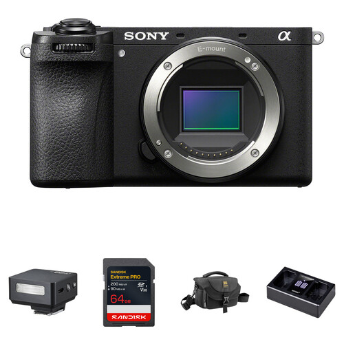 Sony a6700 Mirrorless Camera with Mini Flash Kit