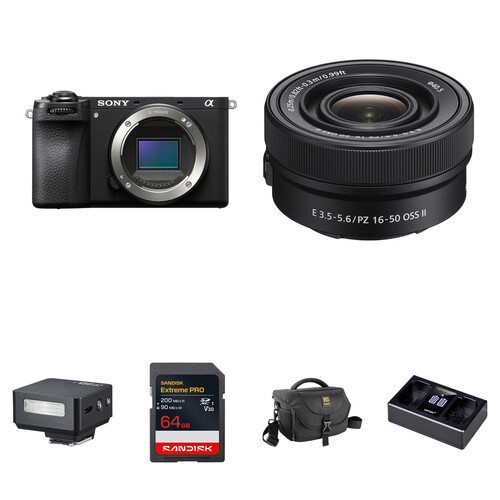 Sony a6700 Mirrorless Camera with 16-50mm f/3.5-5.6 Lens and Mini Flash Kit